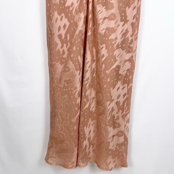 Anthropologie Hutch Women's Kinsey Burnout Midi Slip Dress Size 12 Blush - Picture 11 of 16